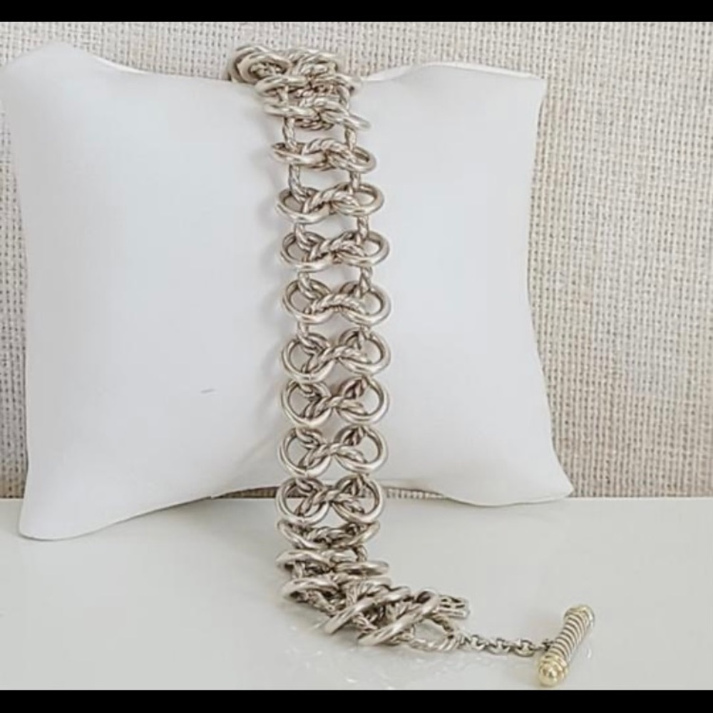 David Yurman Atlas Chainmail Bracelet With
Gold - Picture 2 of 9